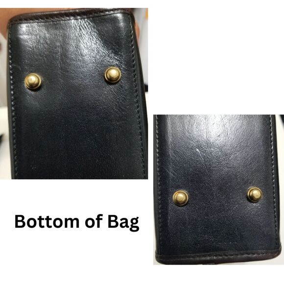 Brahmin Vintage Rare 90's Black Leather Brown Croc Shoulder Bag - Picture 10 of 16